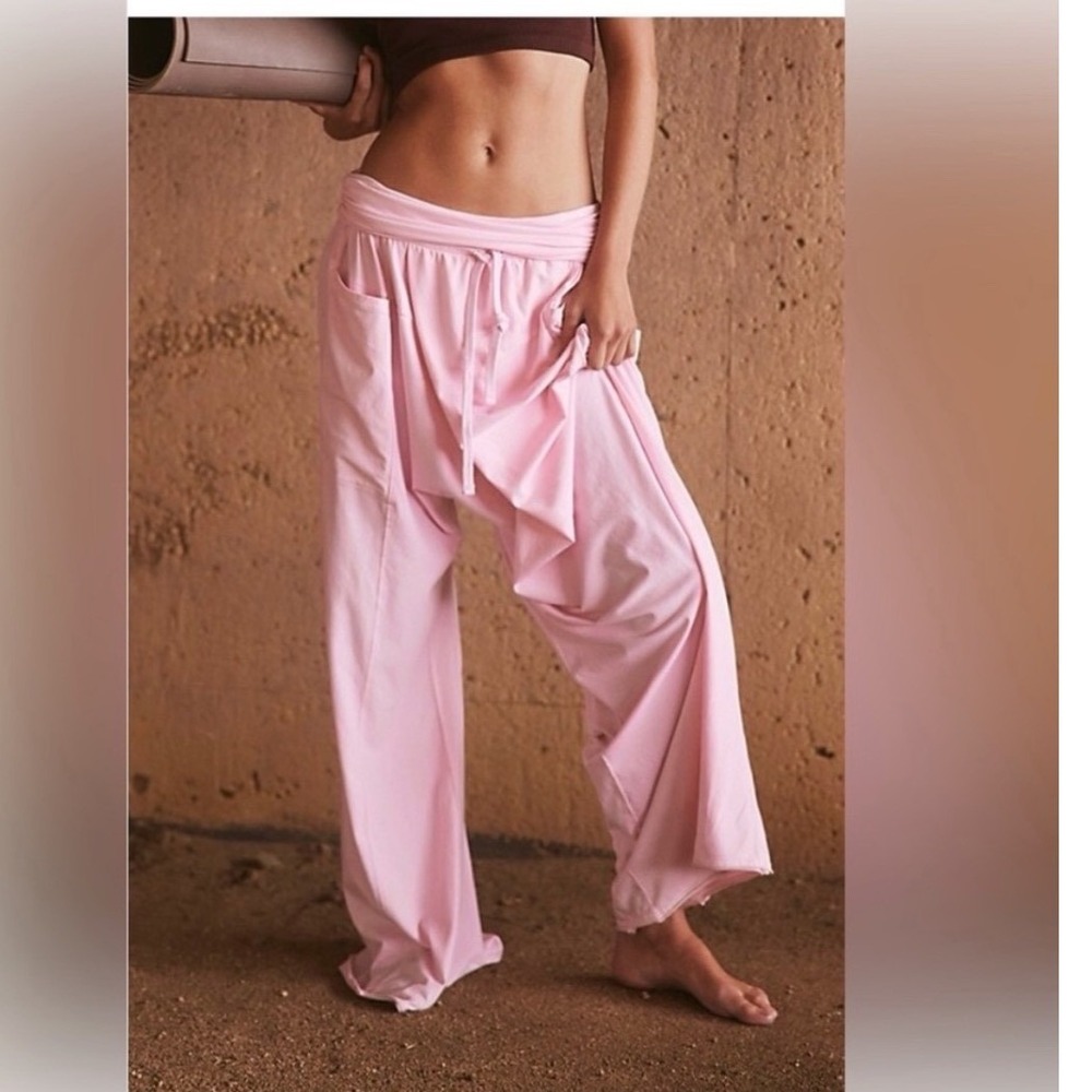 Free People Movement Hot Shot Sport Pant Size Small Pink Harem - Picture 3 of 7